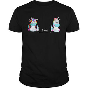 Unicorn Wearing Mask And Washing Hands 6 Feet Shirt
